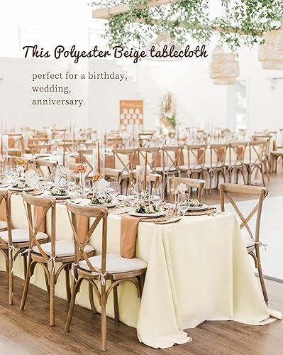 Miniatura 321 de Pesonlook Paquete de 4 manteles redondos blancos de 90 pulgadas, mantel de poliéster para mesas redondas, mantel lavable, resistente a las manchas