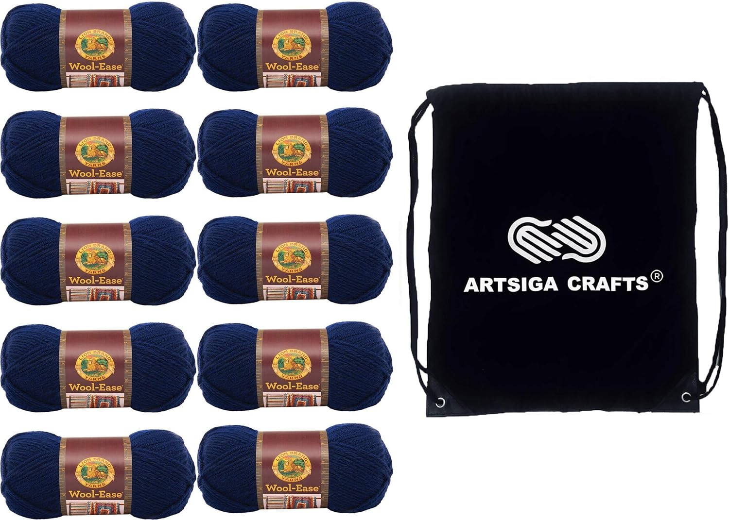 Lion Brand Knitting Yarn WoolEase Navy 10Skein Factory