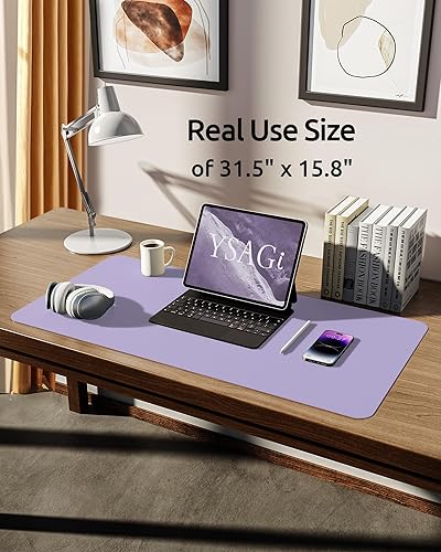 Miniatura 263 de YSAGi Protector de escritorio de cuero, tapete de oficina, alfombrilla grande para mouse, antideslizante, de piel sintética, almohadilla