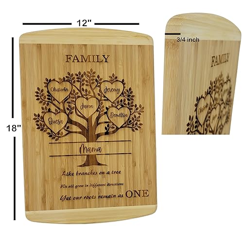 Miniatura 3 de Custom Family Tree Cutting Boards, Bamboo Cutting Board Personalized with Family names, Wedding Anniversary Gifts, Mother's Day Gift, Wedding Gift,