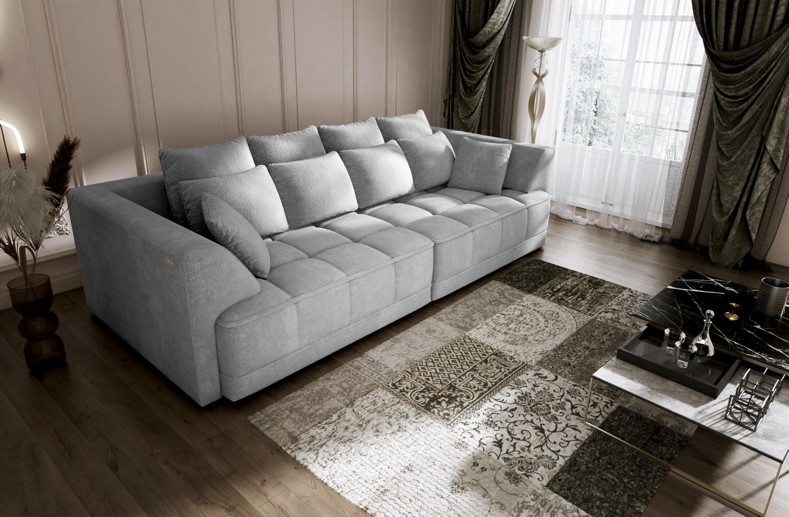 Big Sofa Tiga XXL, Schlafsofa, Couch, Schlafcouch mit Schlaffunktion 302 cm Breit (Aphrodite 21)