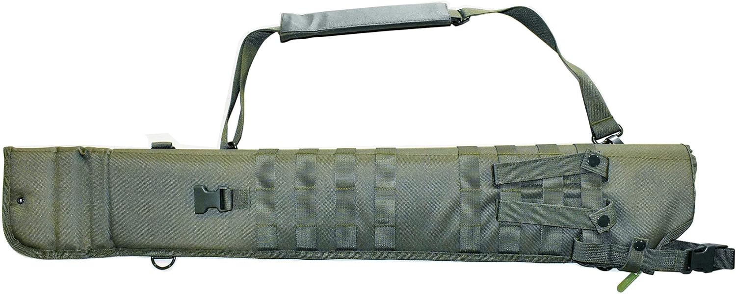 TRINITY Tactical Shotgun Scabbard for Benelli Nova & Super Nova – MOLLE Soft Padded Carry Case, Adjustable 29–34.75” Rifle/Shotgun Holster, Shoulder Sling, Olive Drab