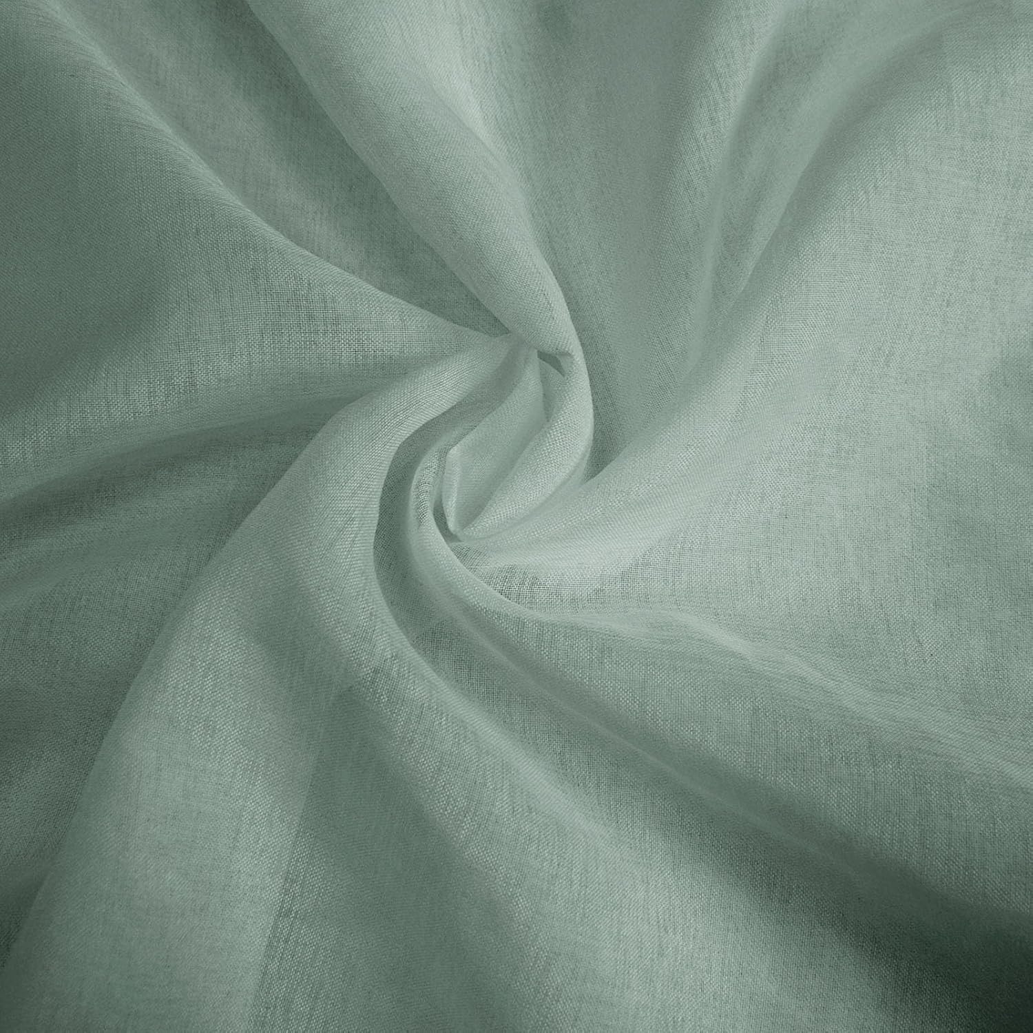 BOYOUTH Dual Rod Pocket Sheer Voile French Door Curtain & Drapes,54" W x 72" L,Green,2 Panels