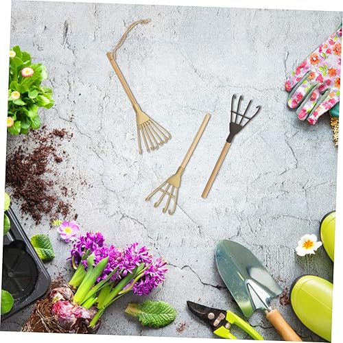 Miniatura 4 de YARNOW 6 piezas de mini parrilla multiusos rastrillo para niños, herramientas de bonsái, meditación, arena, roca, palas de jardín zen, rastrillo de