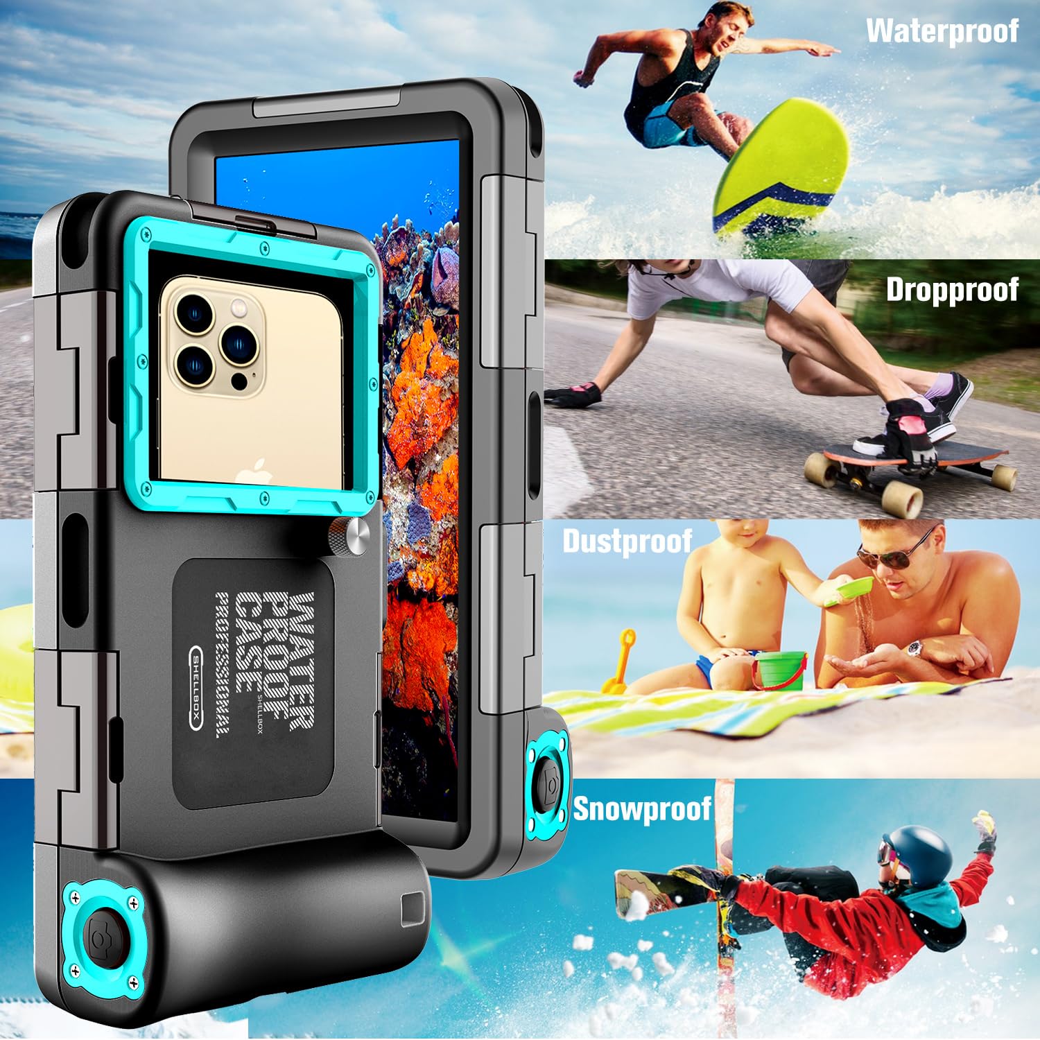 Custodia Impermeabile Smartphone IPX8 Porta Custodia Cellulare Impermeabile Universale Custodia Subacquea Sacchetto per iPhone 17 Pro 17 Air 16e 14 15 16 Pro 14 15 16 17 Pro Max Samsung S25 S24 Ultra