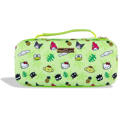 Sonix x Sanrio Carrying Case for Nintendo Switch 2, Switch 1, Lite, OLED, Protective Travel Case with Game Cartridge Storage | Hello Kitty Island Adventure AOP (Green)