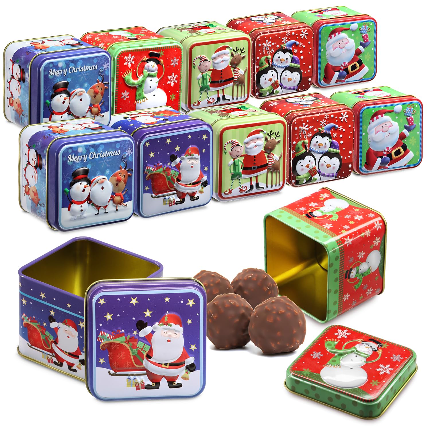 NUOBESTY 4 Pièces Boîte à Biscuits Fer Avec Couvercle Petite