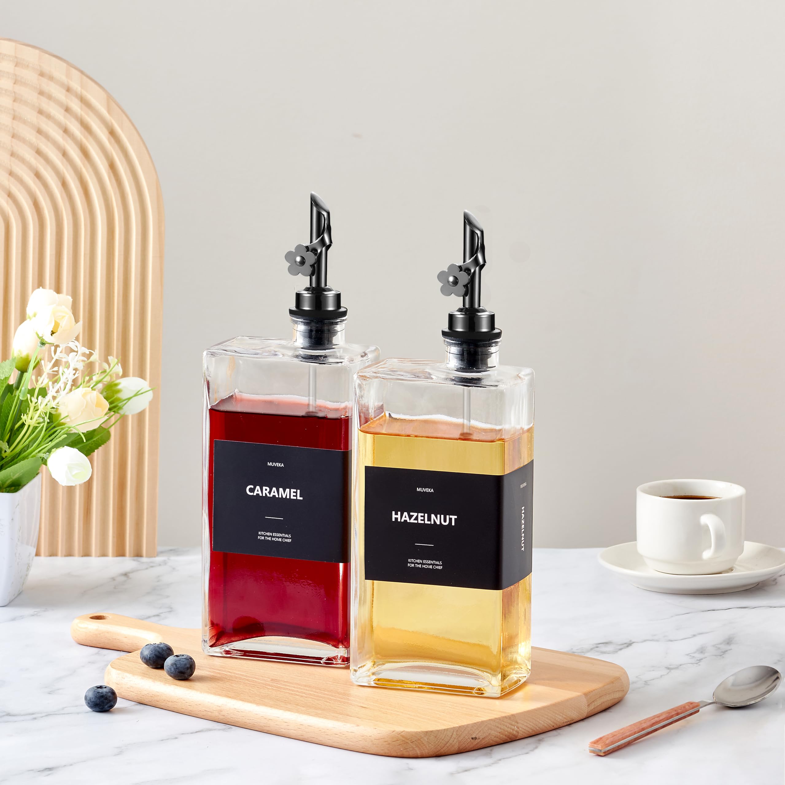 Botella dispensadora de aceite de oliva para cocina, dispensador de vinagre de 500 ml, juego de dispensador de aceite de cocina, vinagrera de vidrio con boquillas vertedoras para vinagre, dispensador
