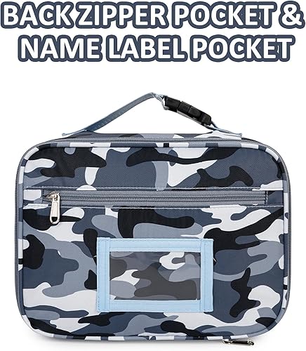 Miniatura 6 de WANDF Lonchera para niños, lonchera expandible con bolsa de almacenamiento de alimentos, bolsa térmica para almuerzo con aislamiento térmico para la