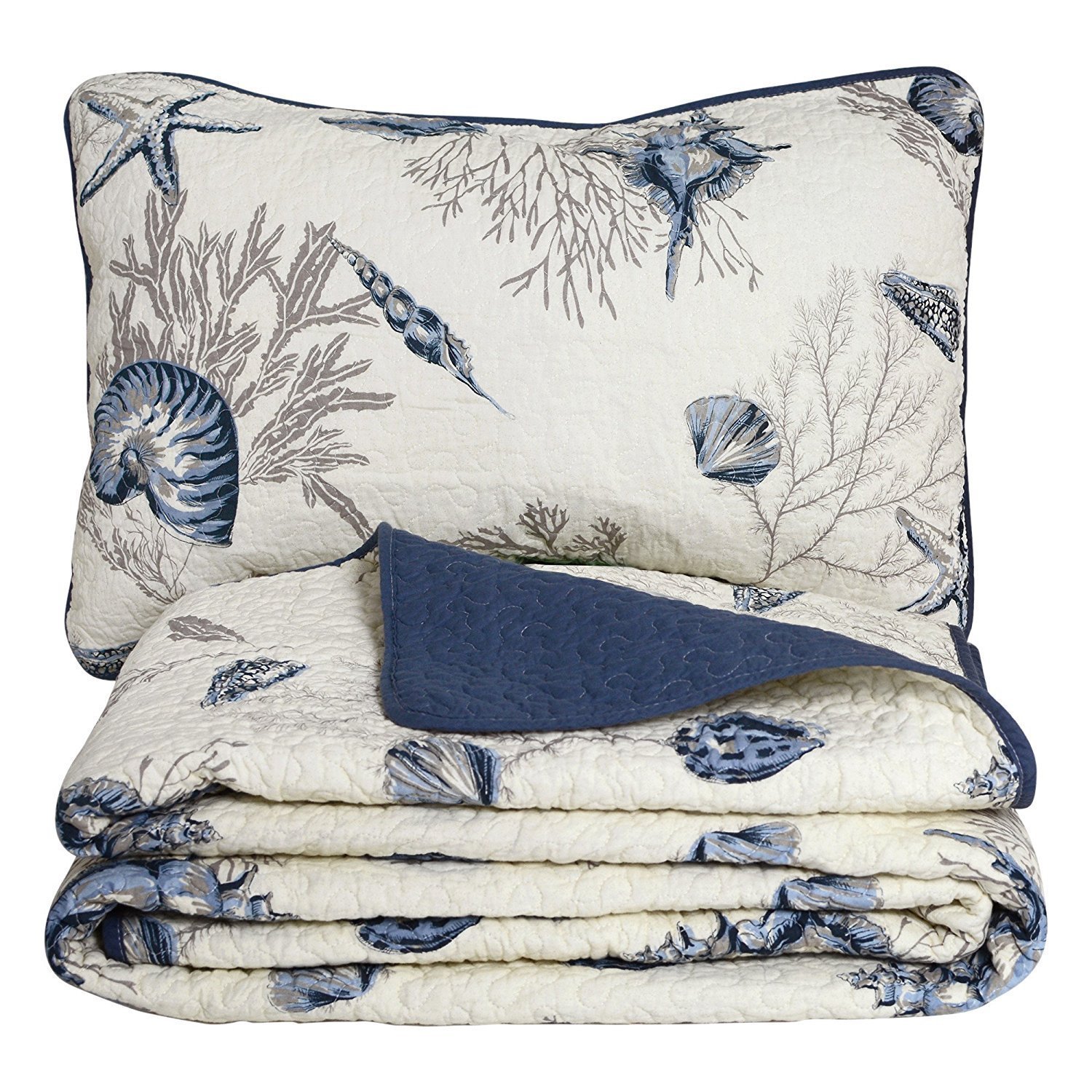 Buy Brandream Queen Size Blue Ocean Quilted Comforter Set Nautical