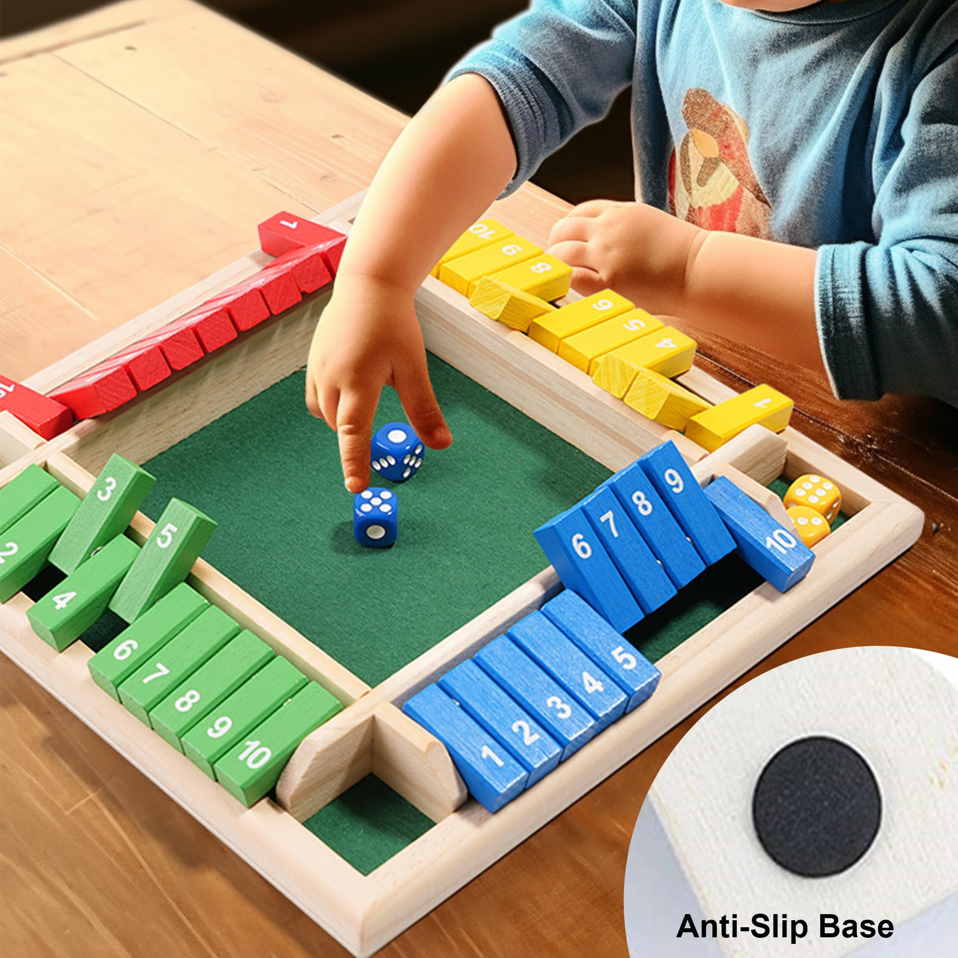 Chiudi La Scatola Amerous Gioco Da Tavolo Chiudi La Scatola In Legno - Per 1-6 Giocatori, Gioco Di Dadi E Matematica, Marca Amerous Gioco Familiare Classico