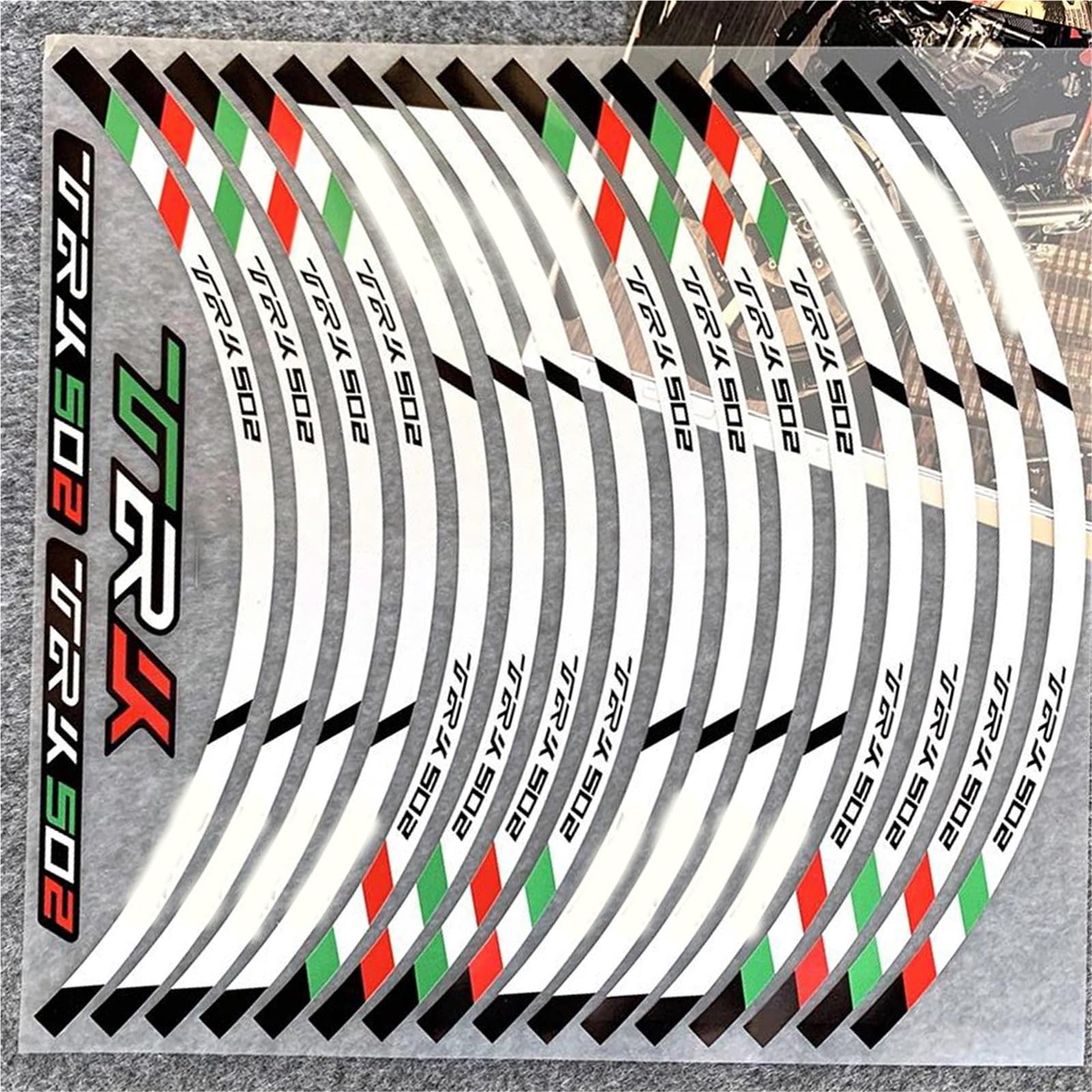 Decorative Stickers 17'' 17inch Motorcycle Racing Rim Strips Stickers Motorbike Wheel Hub Reflective Decal Accessorie for Benelli TRK 502(White)