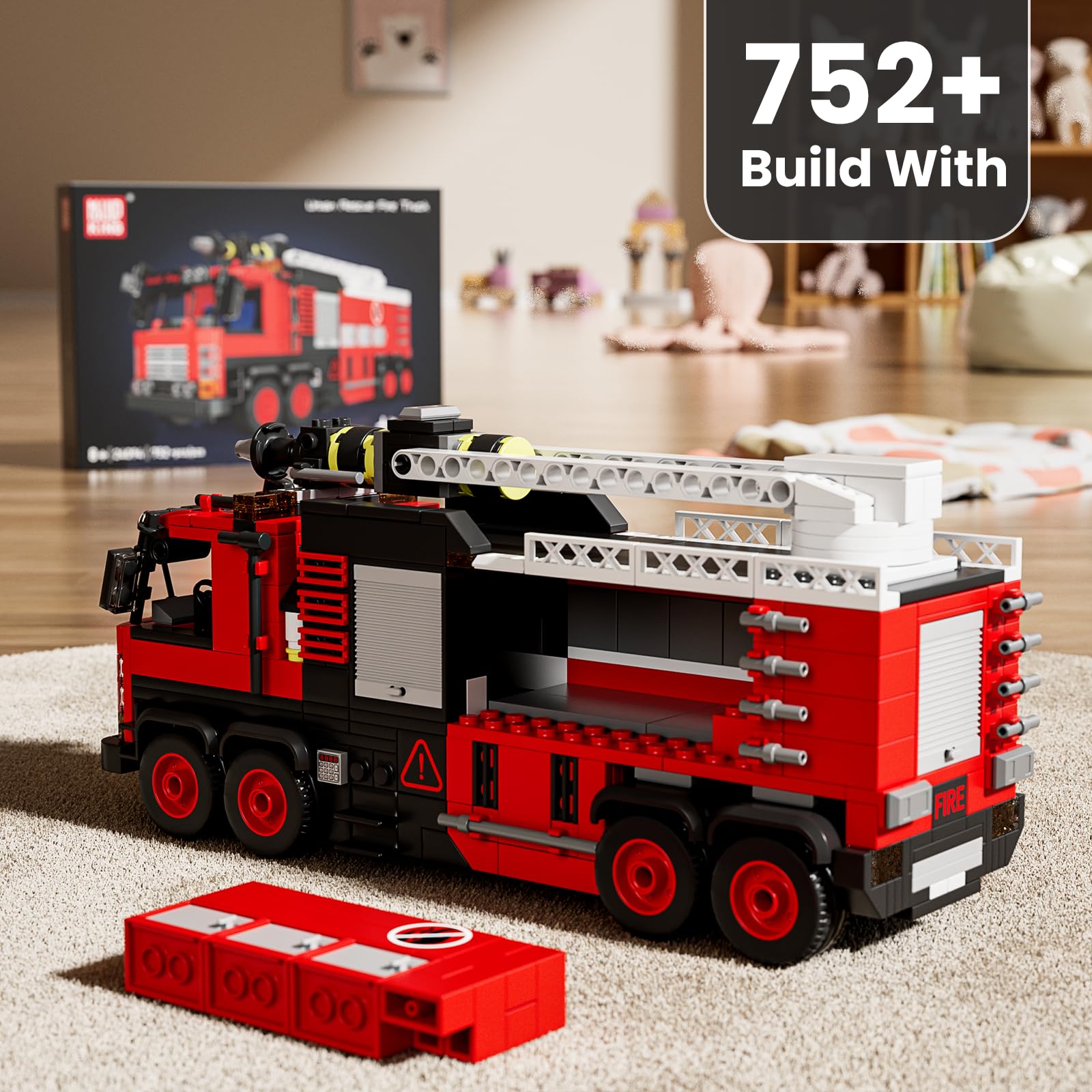 Mould King 24094 - Blocchi di costruzione per vigili del fuoco, per camion della città dei pompieri, modello da collezione compatibile con altre marche (752 pezzi)