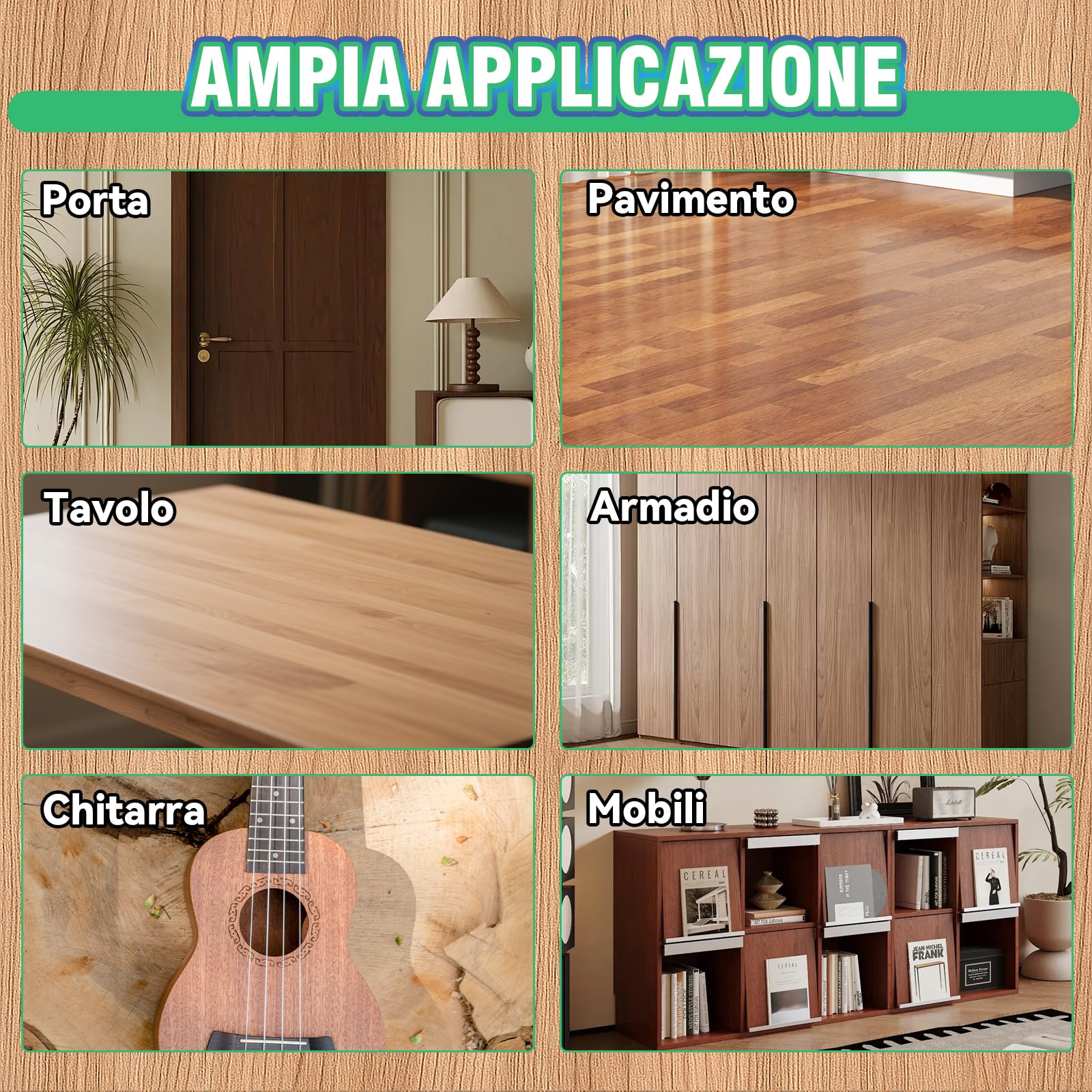 Stucco per Legno Riempitivo, Kit Universale Stucco Legno Bianco per Mobili e Pavimenti, Formula Rapida, Carteggiabile e Verniciabile per Riparare Crepe, Buchi e Difetti su Legno (250g)