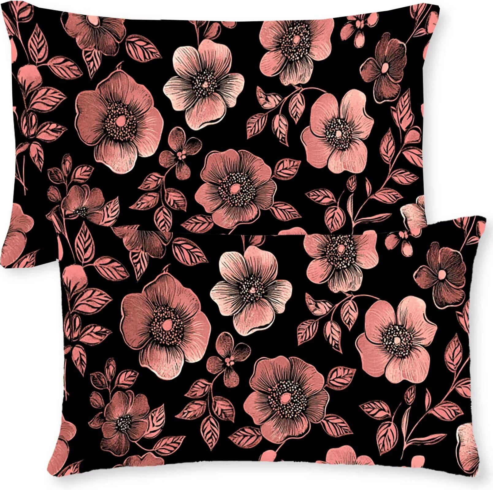 Housses de coussins en velours rose fermeture invisible sans accroc
