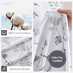 Martha Stewart Martha's Garden Shower Curtain Botanical Floral Print Cotton Shower Curtain for Bathroom, Spa Quality Modern Shower Curtains Standard Size, 72x72 Black