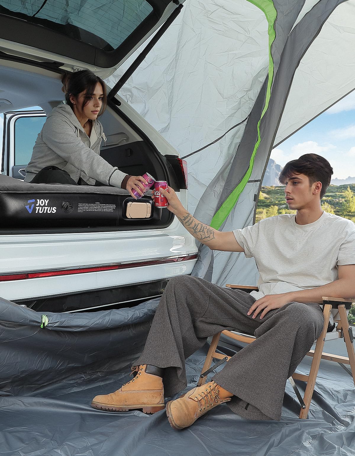 JOYTUTUS Auto Matratze, selbstaufblasende SUV Luftmatratze,für Kofferraum, Reisen/Camping/Zuhause/Outdoor