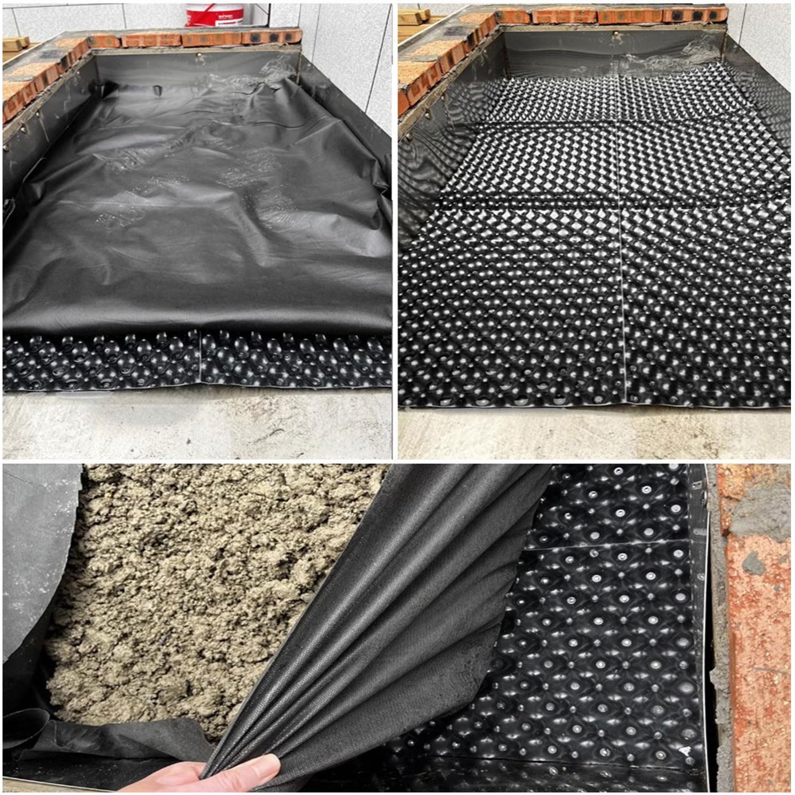 Hoja de drenaje de jardín con agujeros de 0,5 x 25 m, membrana para almacenamiento de agua y drenaje, ideal para plantas en maceta, patios y techos de jardín (tamaño: 70 cm x 25 m)