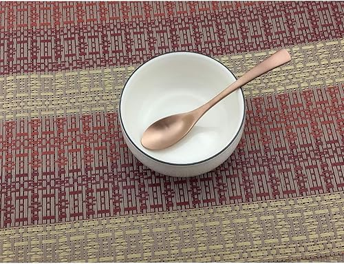 Miniatura 6 de Gugrida Juego de 6 manteles individuales para cocina, comedor, mantel individual de vinilo de PVC para uso cruzado, resistente al calor, lavable (6,