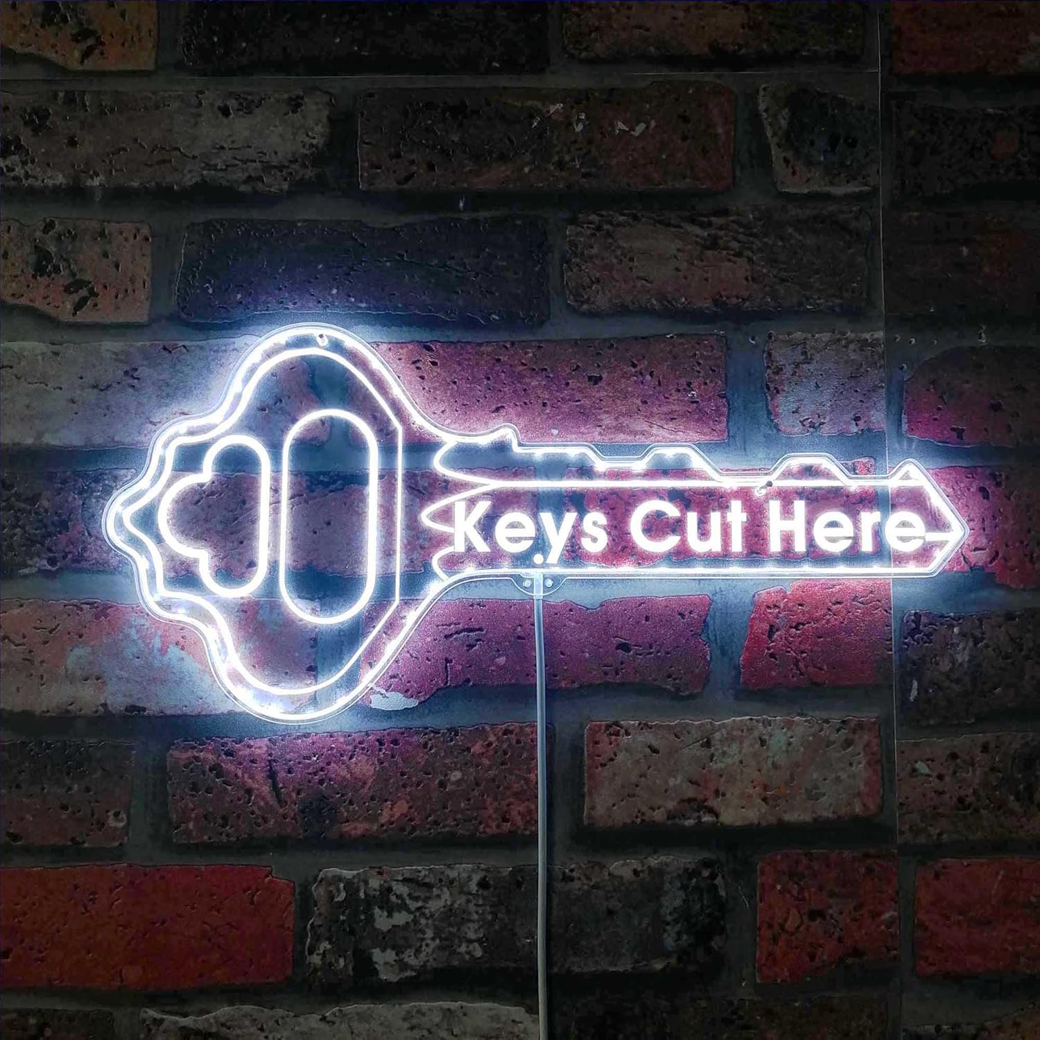 ADVPRO Key Cut Here Shop Locksmith RGB Dynamic Glam LED Sign - Cut-to-Edge Shape - Smart 3D Decoration - Multicolor Signage st06s21-fnd-i0215-c