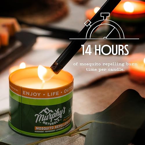 Miniatura 3 de Murphy's Naturals Mini velas repelentes de mosquitos para patio al aire libre, citronela y aceites esenciales, tiempo de combustión de 14 horas cada