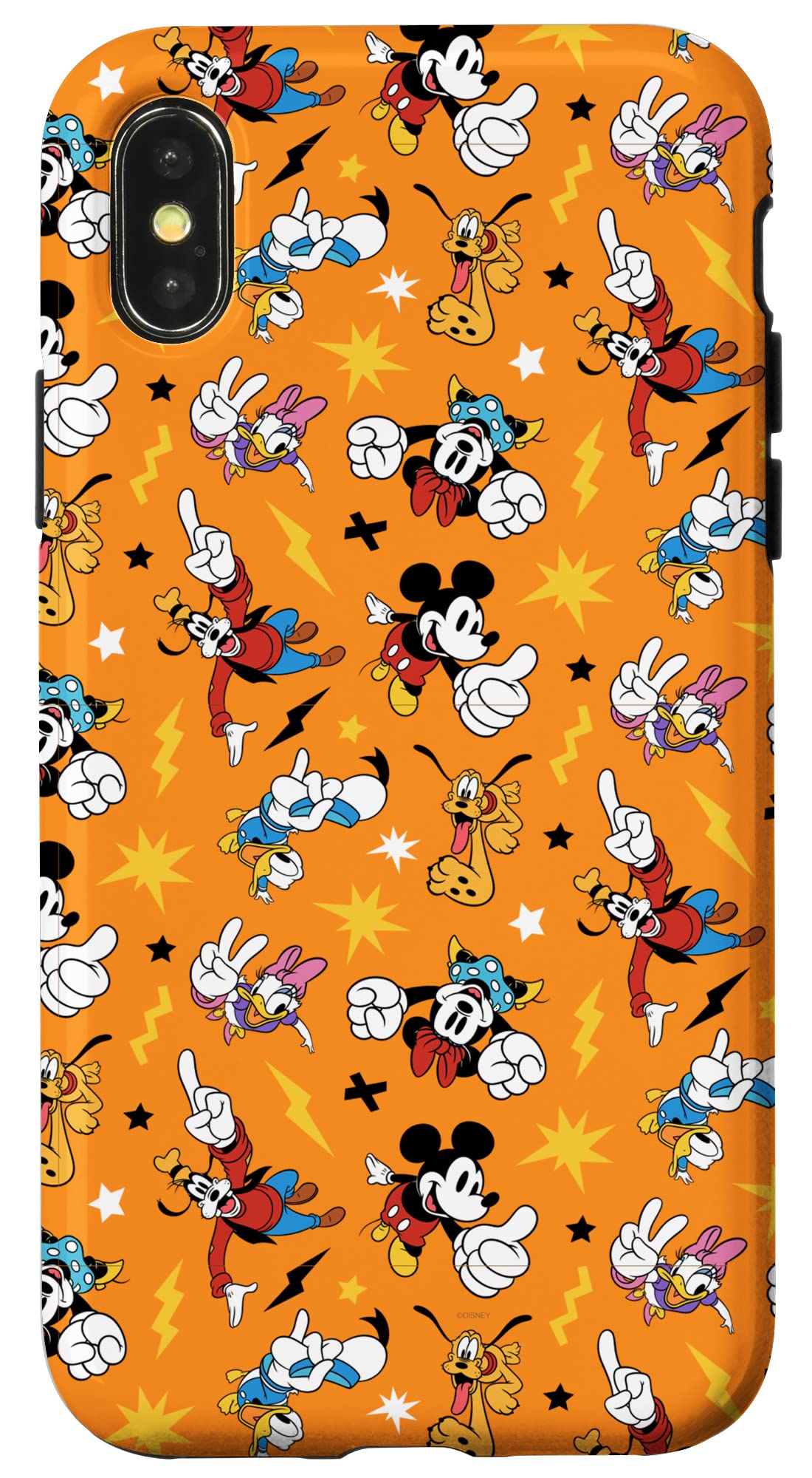 Coque iPhone X XS Disney Mickey orange protégeant des rayures