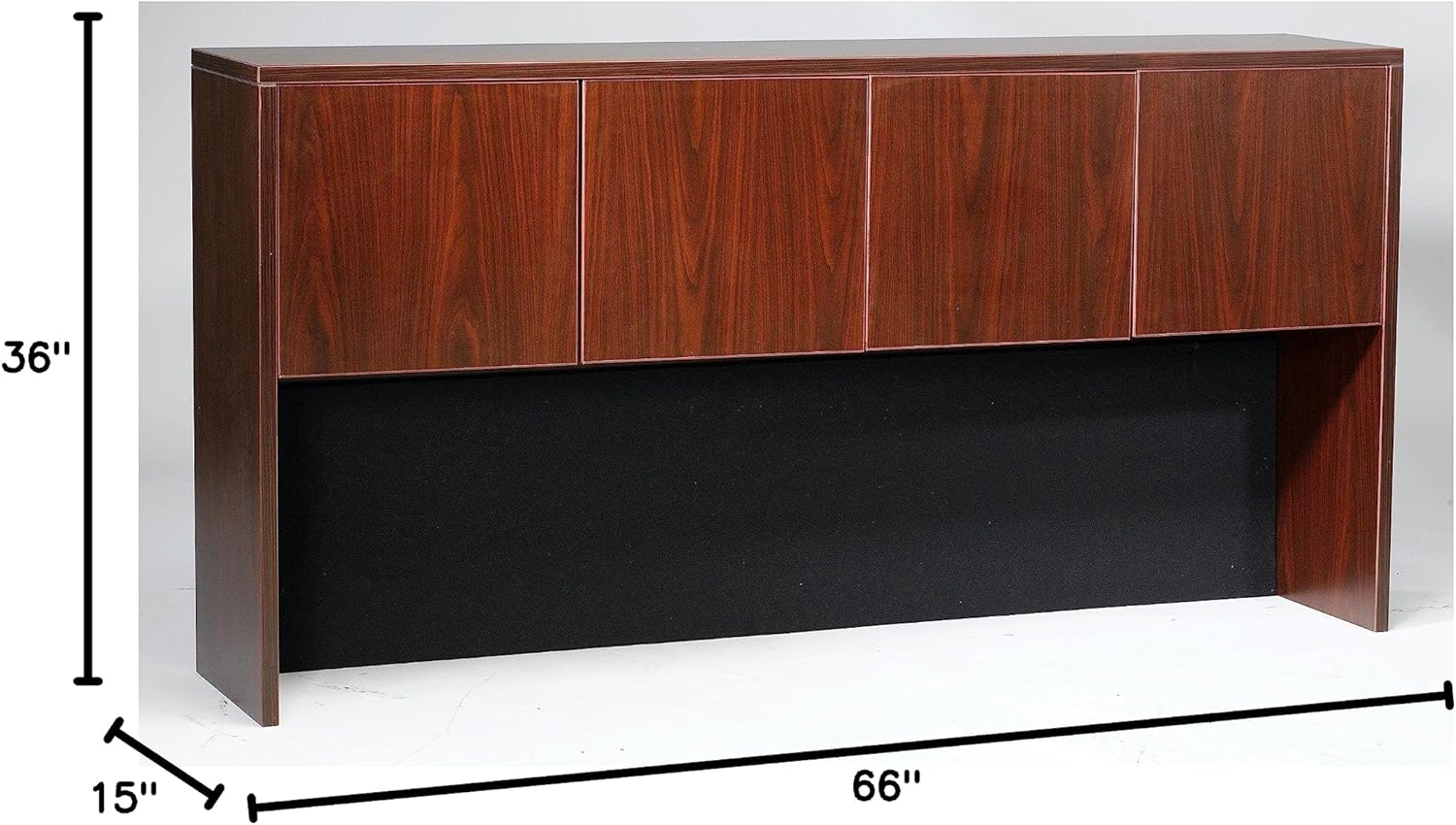 Boss 66-Inch Four Door Hutch, Mahogany