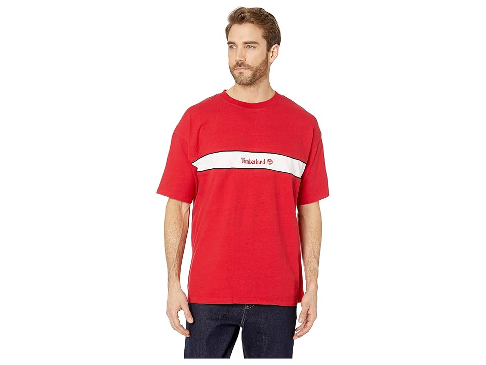 

Timberland Stripe Box Tee (Cherry) Men's T Shirt, Red