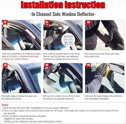 Miniatura 7 de IKON MOTORSPORTS - Visera de ventana compatible con Ford Ranger Mazda 1993-2011, estilo canal, tinte de humo oscuro, pantalla acrílica, protección