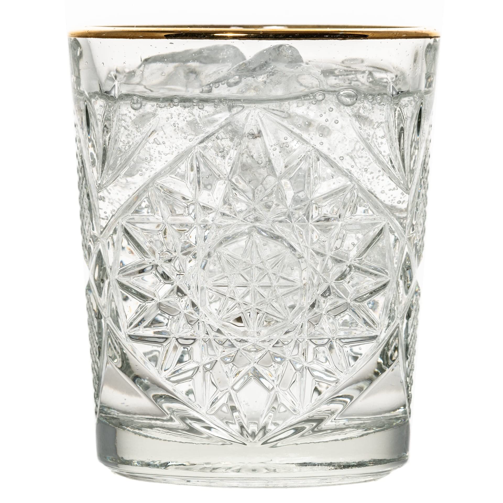 Libbey Hobstar Glas Gold Rim 355 ml / 35,5 cl 6-teilig Vintage Design Goldrand hochwertig