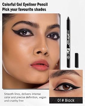 Waterline Gel Eyeliner Pencil, Black Waterproof Eye Liner Pencils for Women