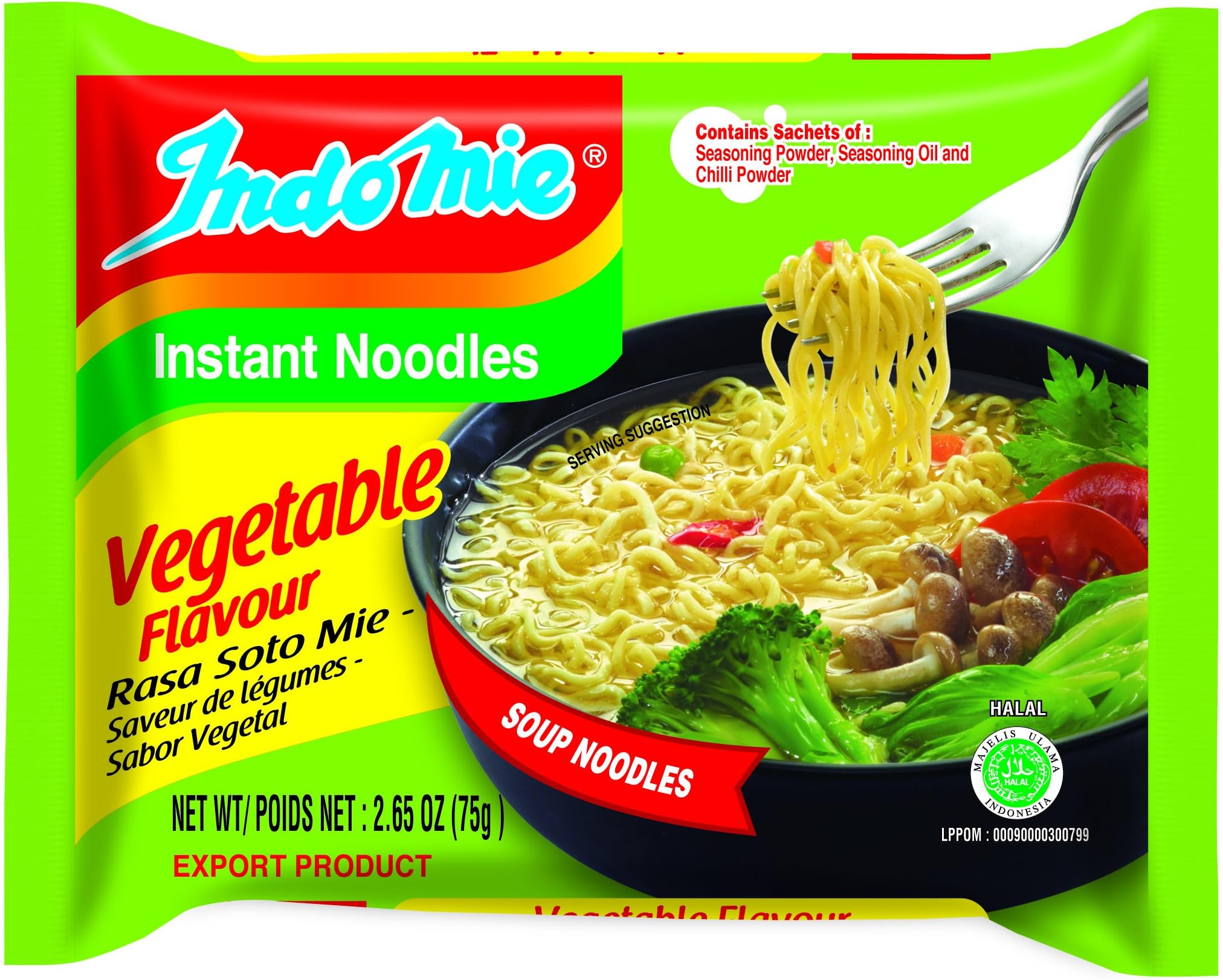 Instant Noodle Soup Vegetable Flavour, Vegetable, 79.5 Ounce(Pack of30)