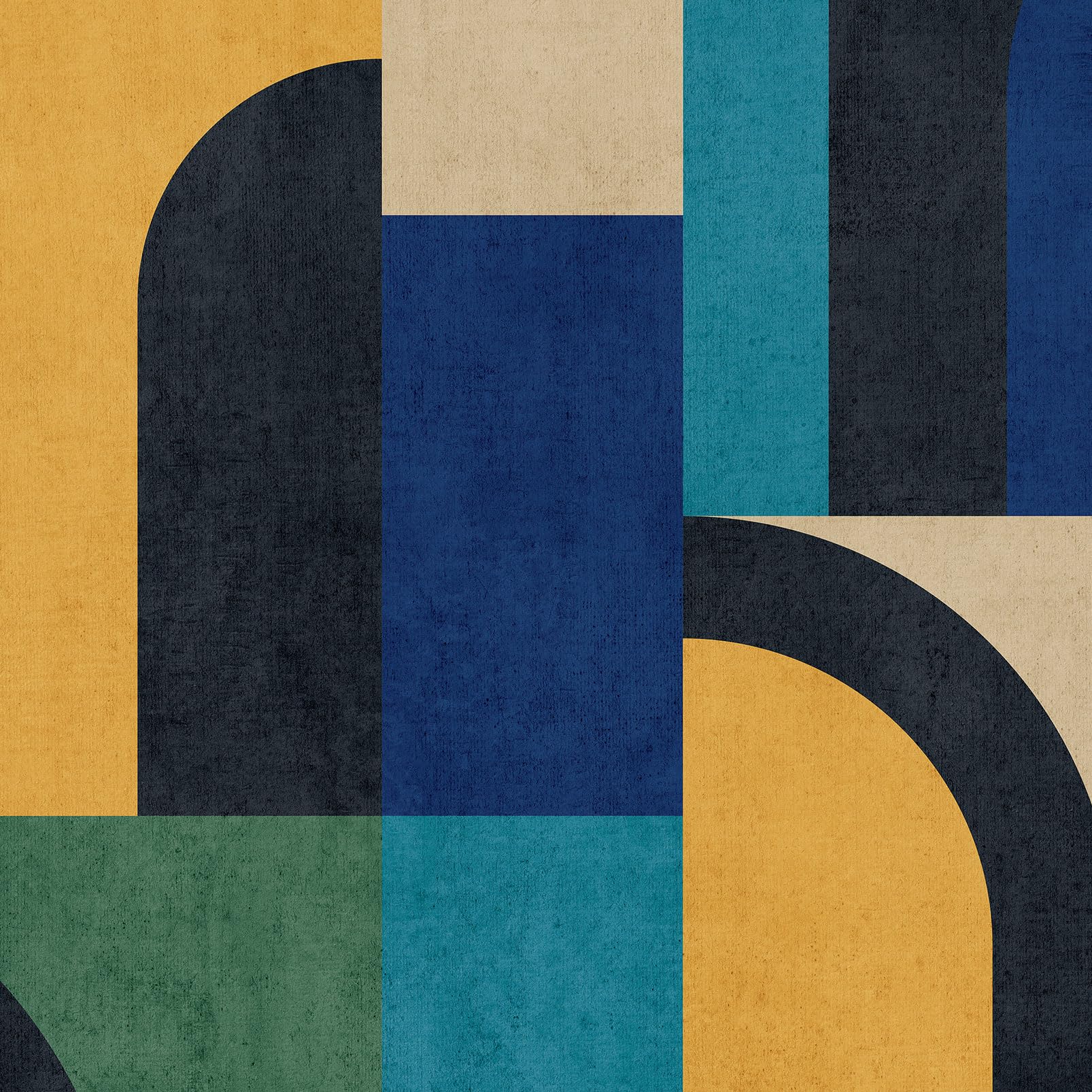 Papier peint graphique Blue Block créez un coin bureau moderne et inspirant
