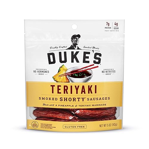Miniatura 5 de Duke's Hatch Green Chile and Teriyaki - Paquete de salchichas ahumadas (16 onzas, 5 onzas)