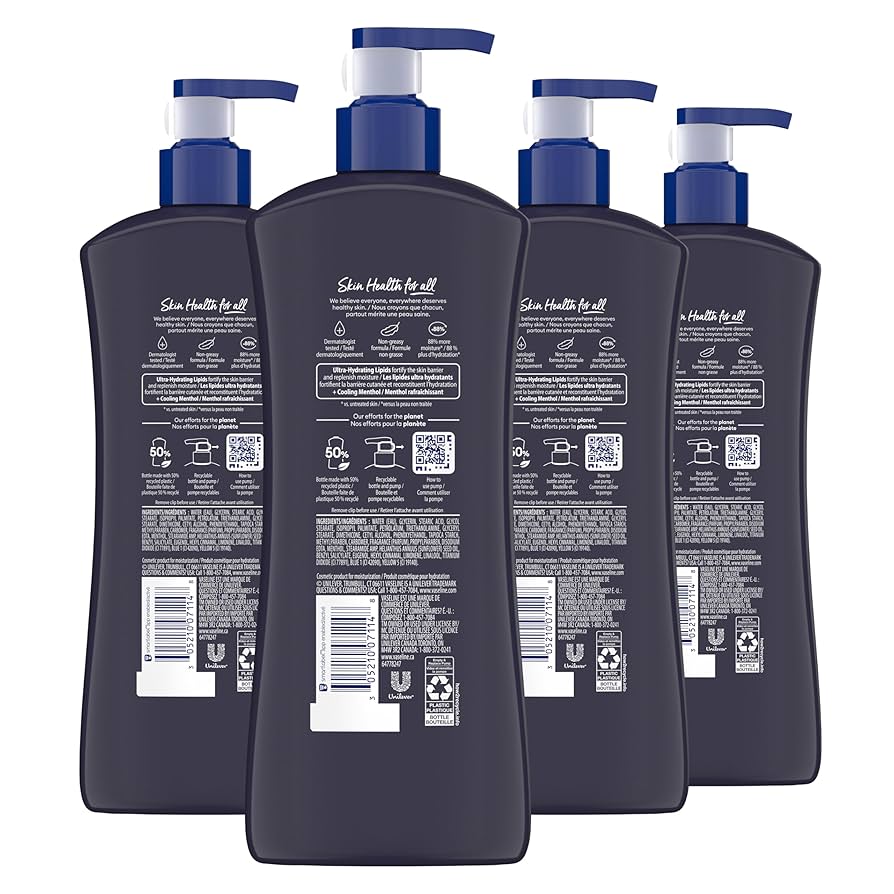 Vaseline Men Cooling Hydration 3-in-1 4 Pack for Dry Skin