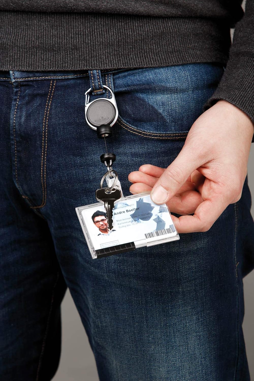 Durable Badge Reel Extra Strong in Black | Pack of 1 | Hold Upto 300 g of Weight | Ideal for Heavy Keys or Cards