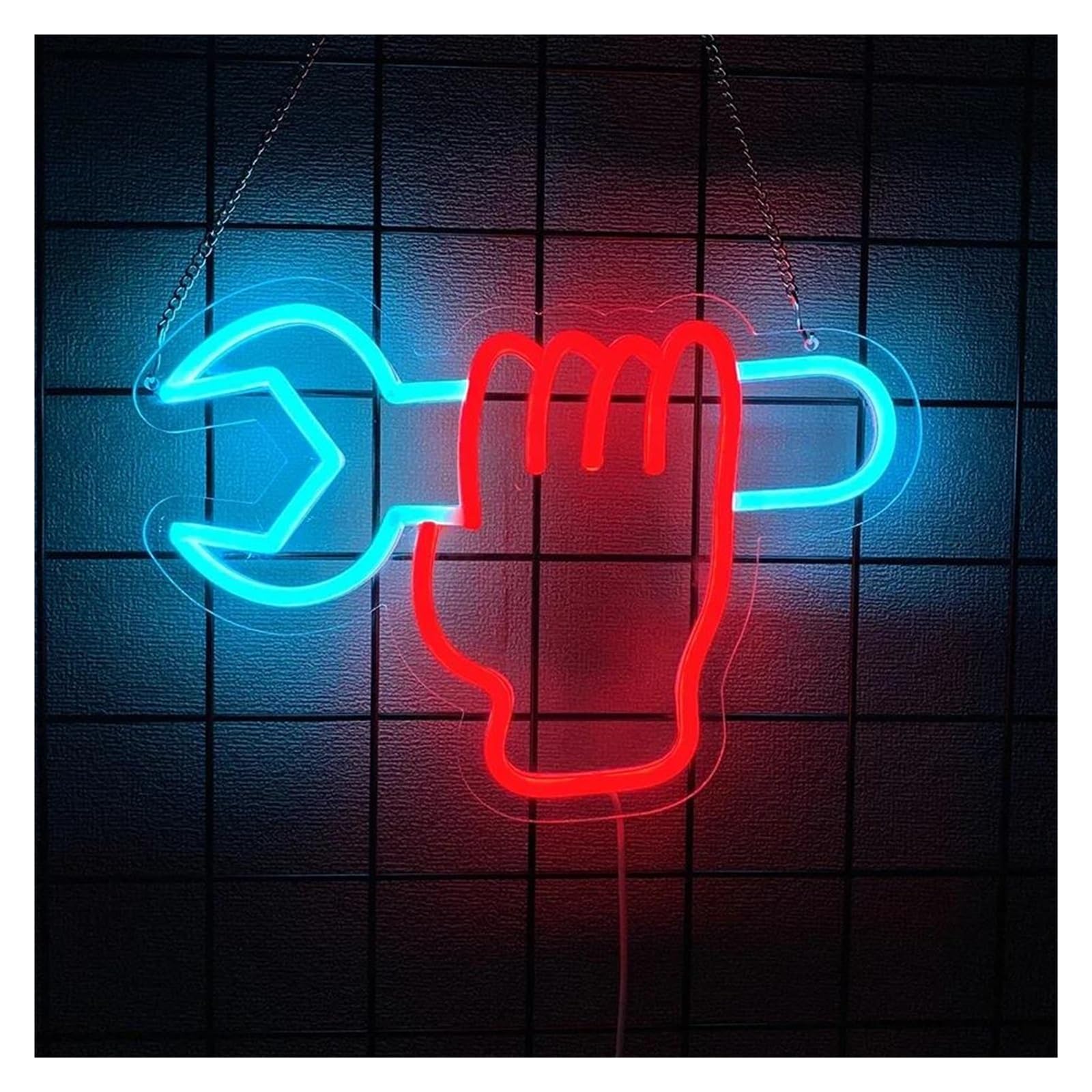 SHOUXI Sign Lamp Garage Neon Signs Check Engine Light USB Powered for Wall Decor Man Cave Auto Room Repair Shop Workshop 16cmх32cm