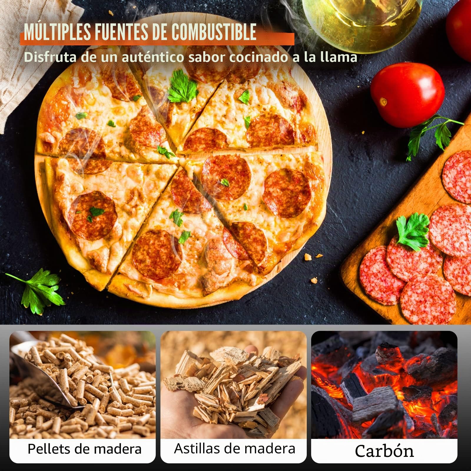 VEVOR Pizza Oven, 12 Inch Garden Ovens for Pizzas, with Wood or Charcoal, Heated Portable Pizza Oven, Garden, Max. 540 °C Premium Wood Oven for Garden, Pizza Maker