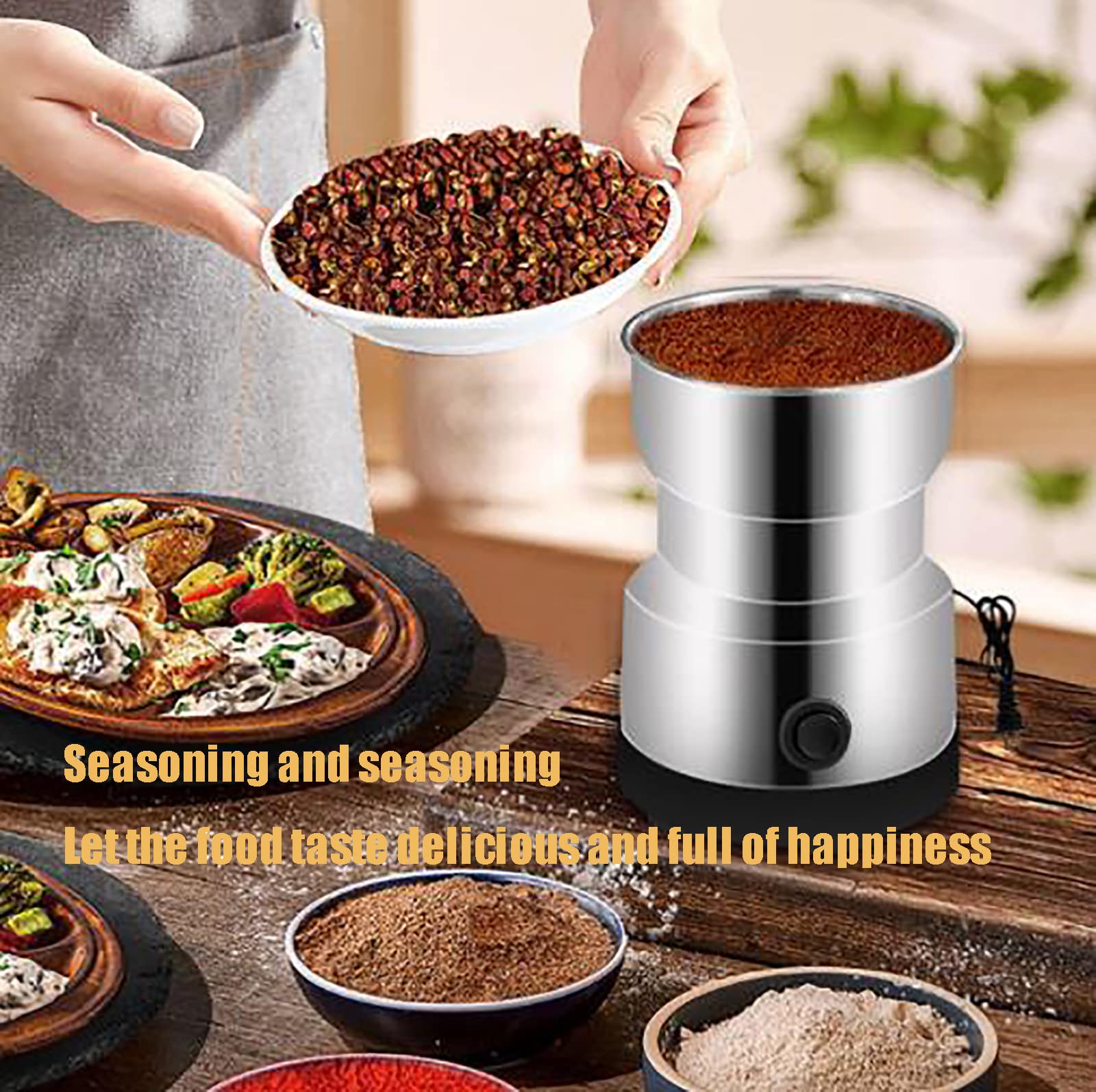 Macinacaffè Elettrico 350G, frantoio per cialde di caffè Famiglia Macchina per Polvere Commerciale per Cucina Erbe Spezie Pepe caffè Mais