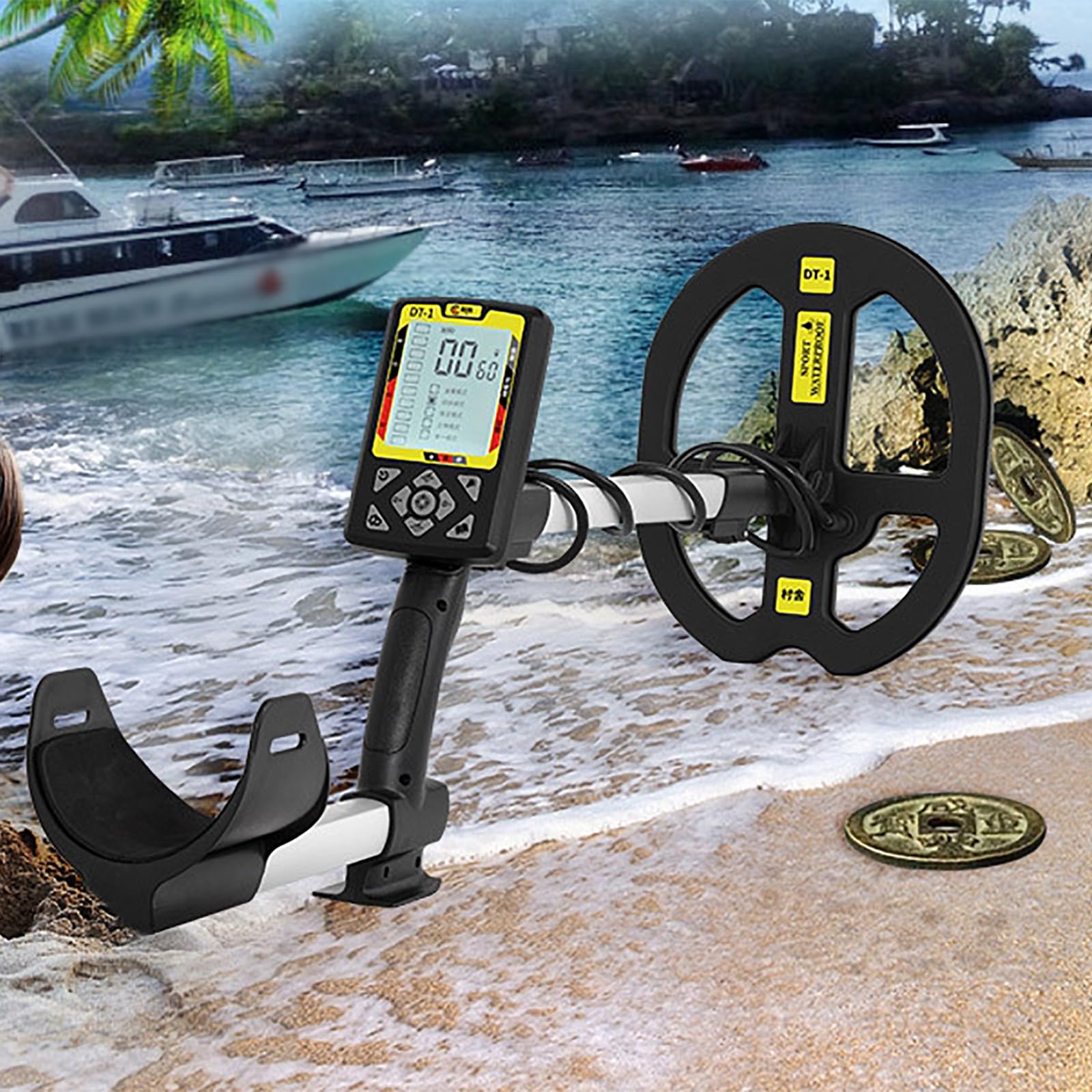 Rilevatore D'oro a Lungo Raggio, Cercatore Metalli a Bobina Da 12" Con Display LCD,5modalità E Sensibilità Regolabile a 99 Livelli,allarme Induzione Automatico,profondità Rilevamento 26piedi