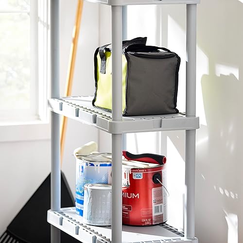 Miniatura 7 de Gracious Living Knect-A-Shelf - Unidad de almacenamiento de 4 estantes de altura fija ligera para el hogar, garaje y lavandería, 24 x 12 x 48