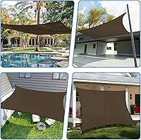 Vista 2 de TANG Toldo de Vela Rectangular de 14'x14', Toldo para Sombra UV, Tela para Sombra, Cubierta para Pérgola, para Patio Exterior, Jardín, Gazebo