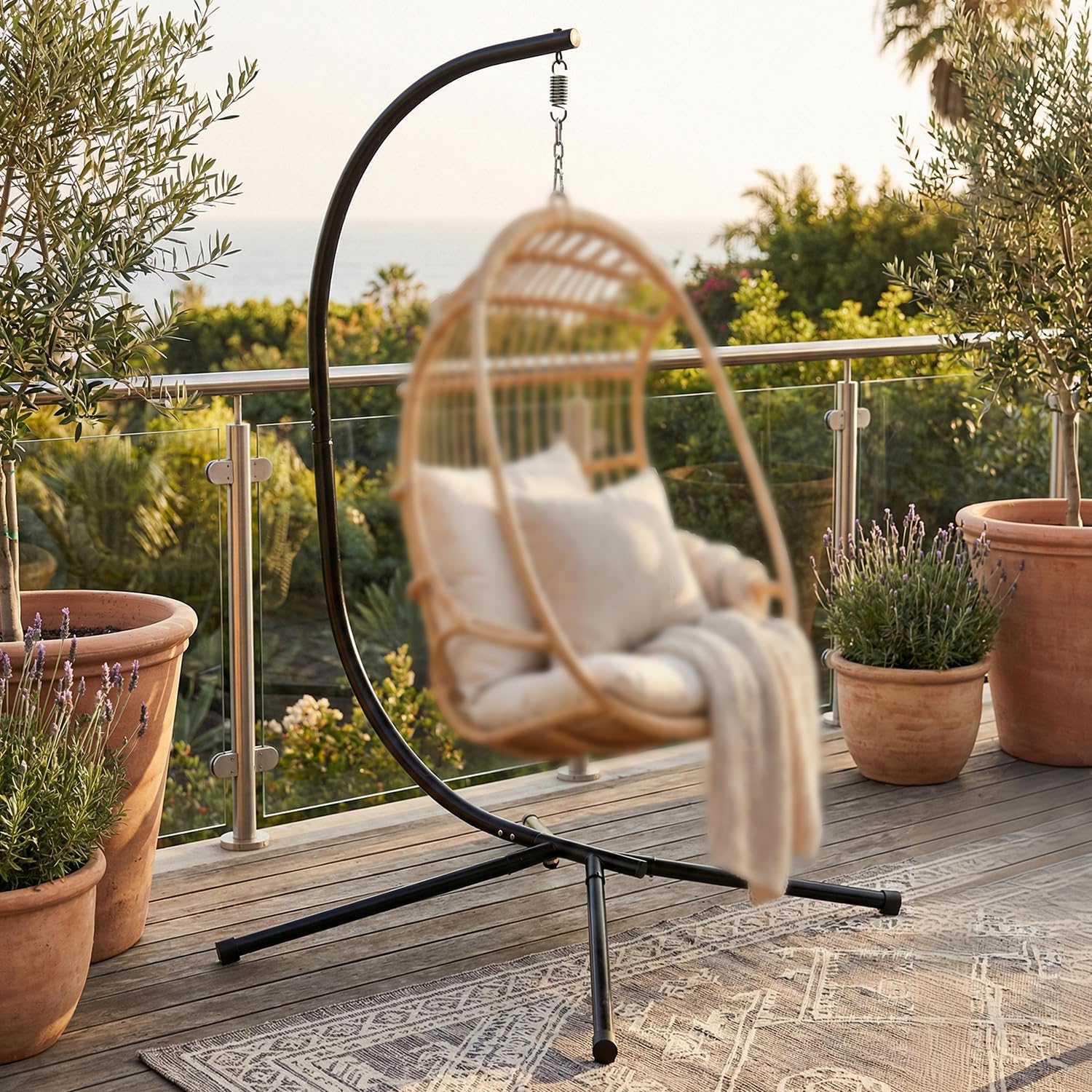 Hammock Stand Only Hammock Chair Stand Only Hanging Chair Stand Only Heavy Duty Swing Chair Stand Outdoor Indoor Egg Chair Stand Only for Hanging