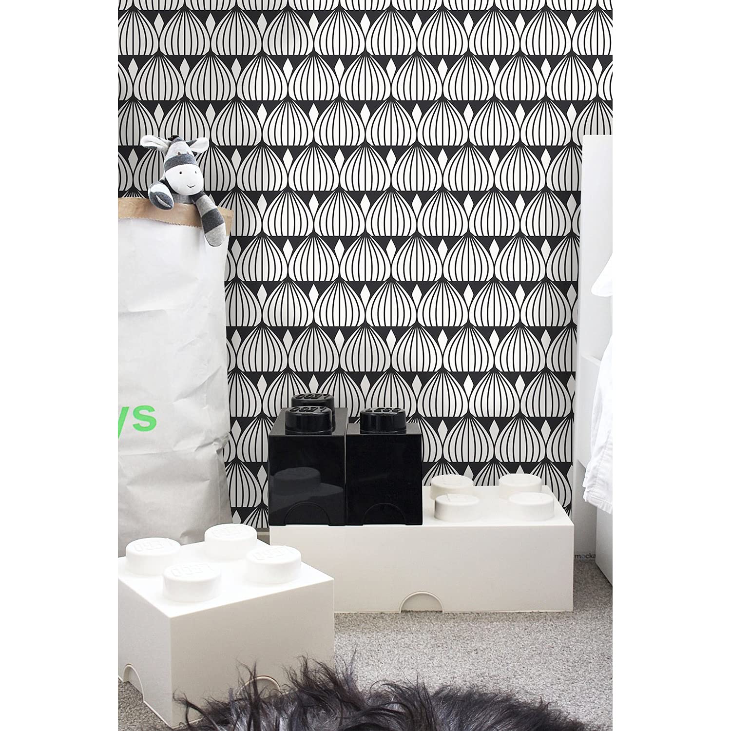 Papier peint géométrique 360x250 cm décor haut de gamme auto-adhésif Magic-Stick