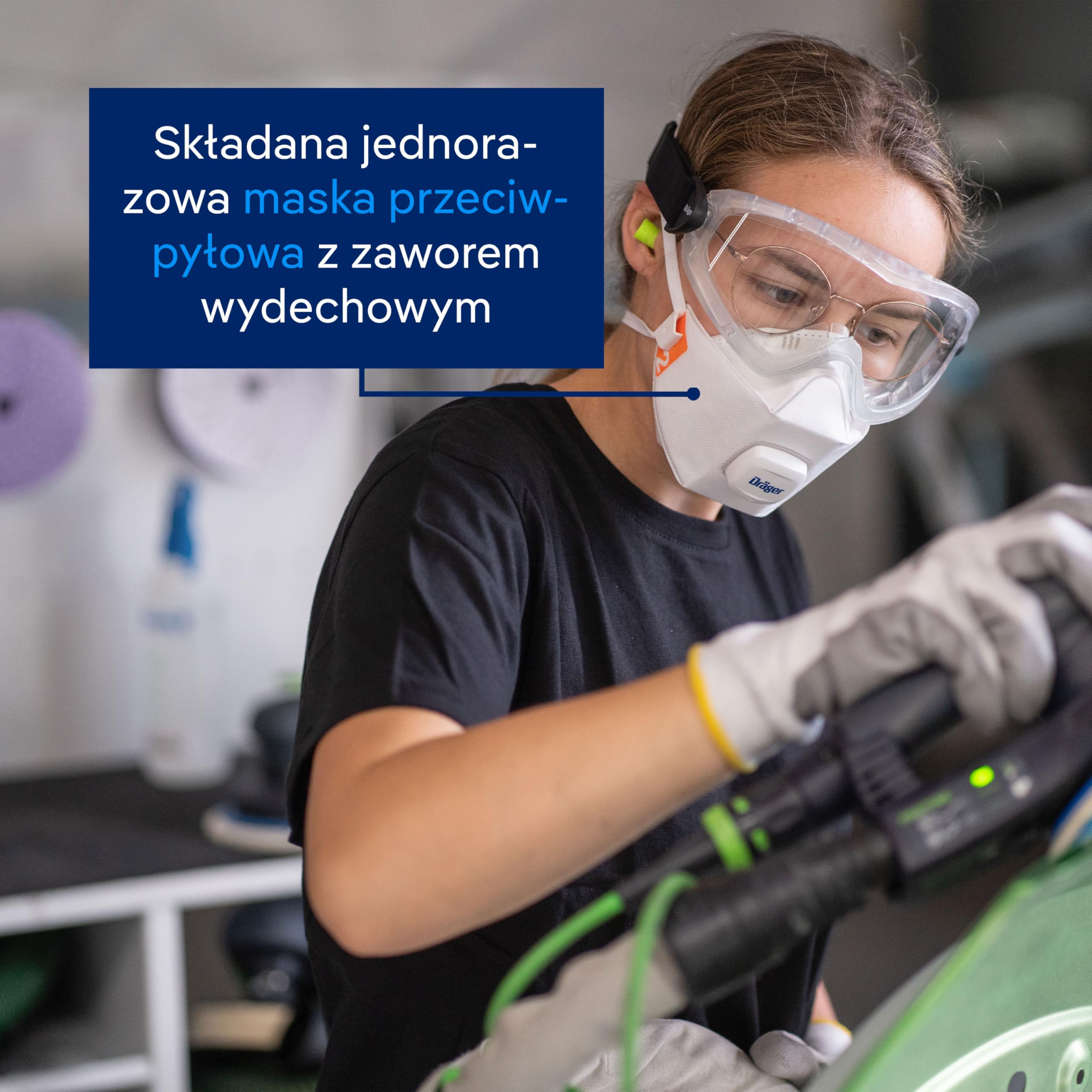 Dräger Zestaw startowy ochrony dróg oddechowych – półmaska X-plore 3300 z filtrem A2P3, maski FFP2, okulary ochronne i ochrona słuchu – kompletny zestaw do profesjonalnej ochrony dróg oddechowych | Półmaska X-plore 3300 z filtrem A2P3, maski FFP2, okulary