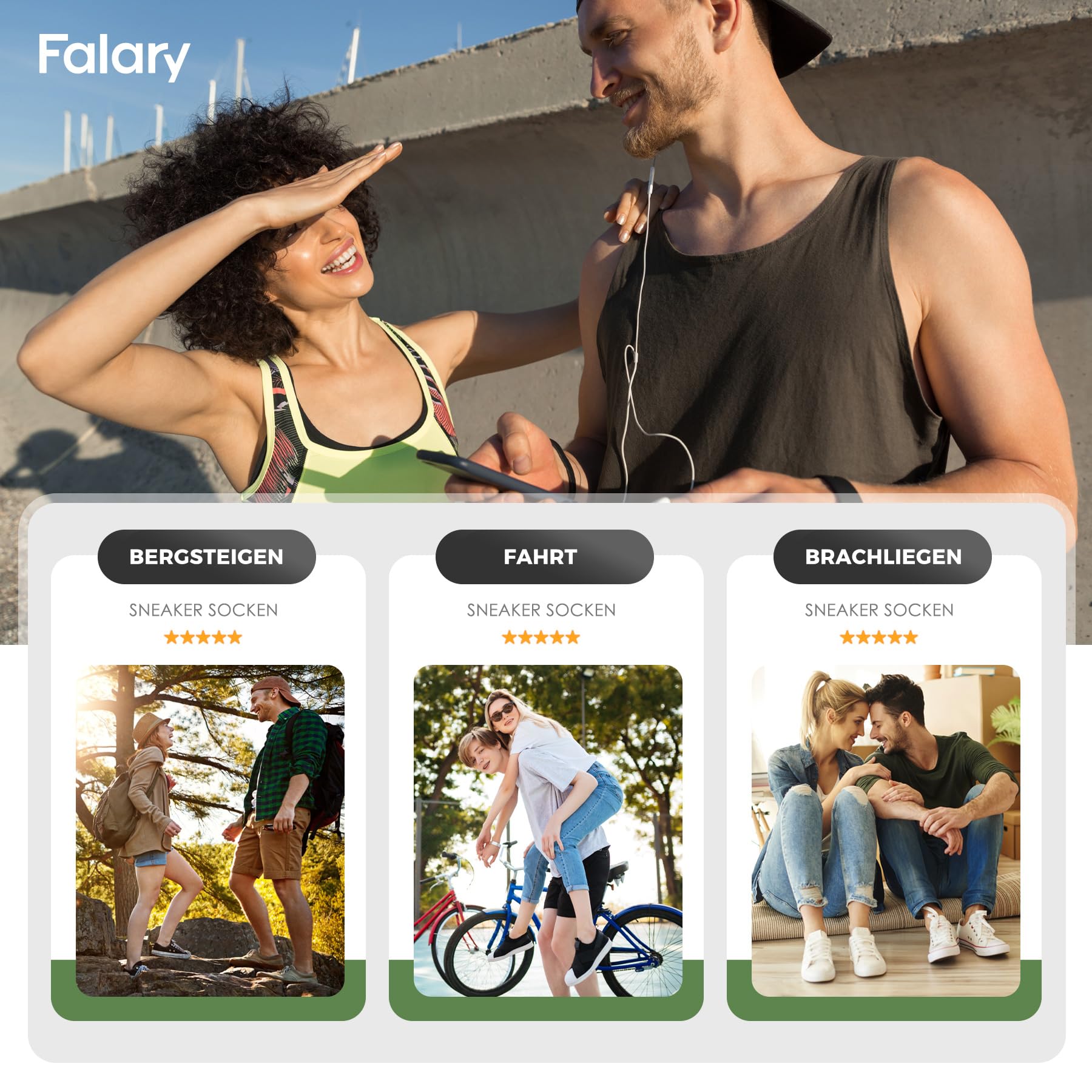 FALARY Calcetines Deportivos Para Hombre y Mujer, 10 Pares de Calcetines Cortos, Calcetines Deportivos Transpirables de AlgodóN, Calcetines Para Correr Al Aire Libre, Talla 35-50