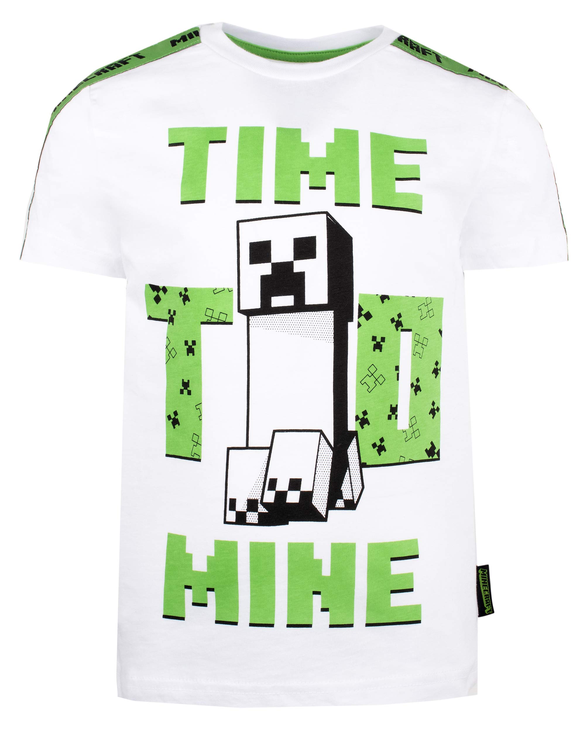 Minecraft - Clothes - Boys T Shirt - Gamer Kids Clothes - 'Time to Mine' T Shirt Gifts - Gifts for Boys - White T Shirt - Age 9/10