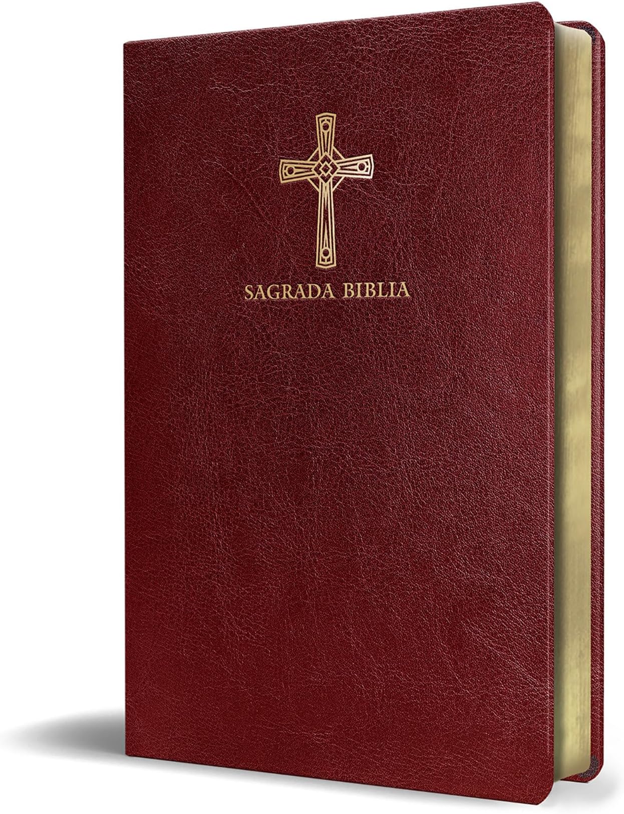 Biblia Católica en español. Símil piel vinotinto, tamaño compacto / Catholic Bible. Spanish-Language, Leathersoft, Wine, Compact
