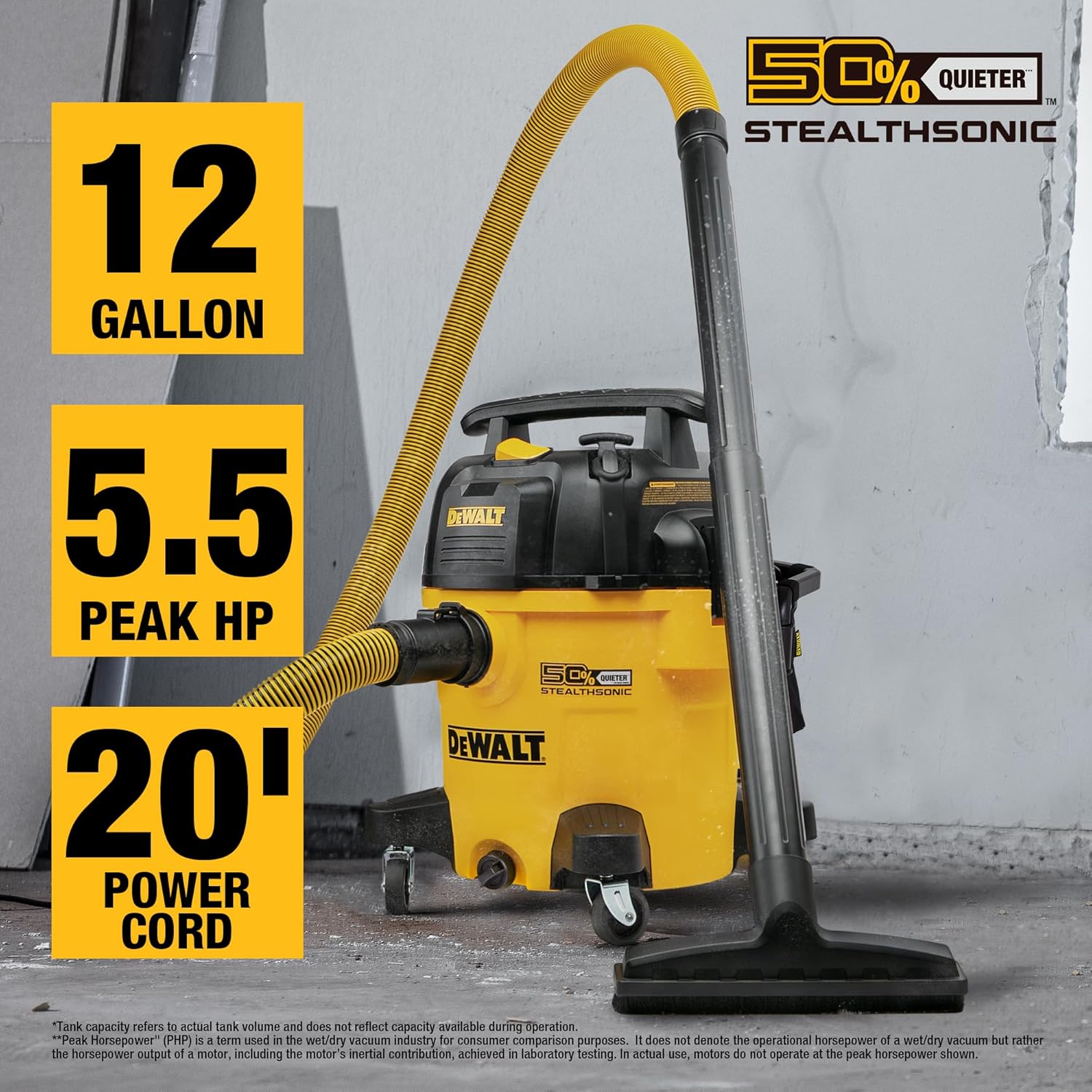 DEWALT DXV12P-QTA Wet Dry Vacuum with dimensions
