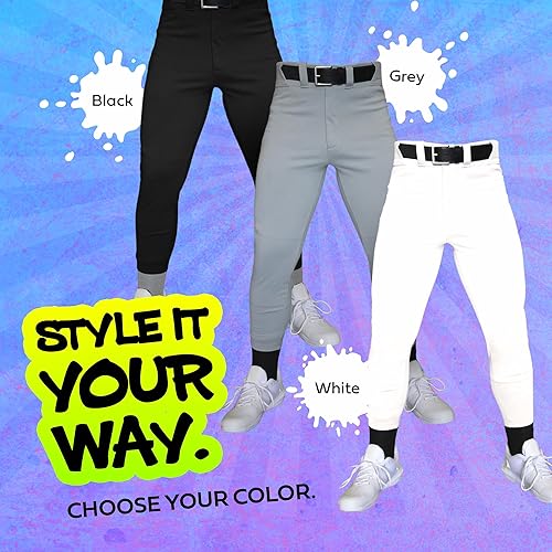 Miniatura 8 de Dirty Mids Original The Essentials - Pantalones deportivos de béisbol, ajuste profesional, cintura antideslizante, color blanco, negro, gris, XS a XL